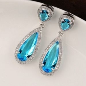 Blue CZ earrings